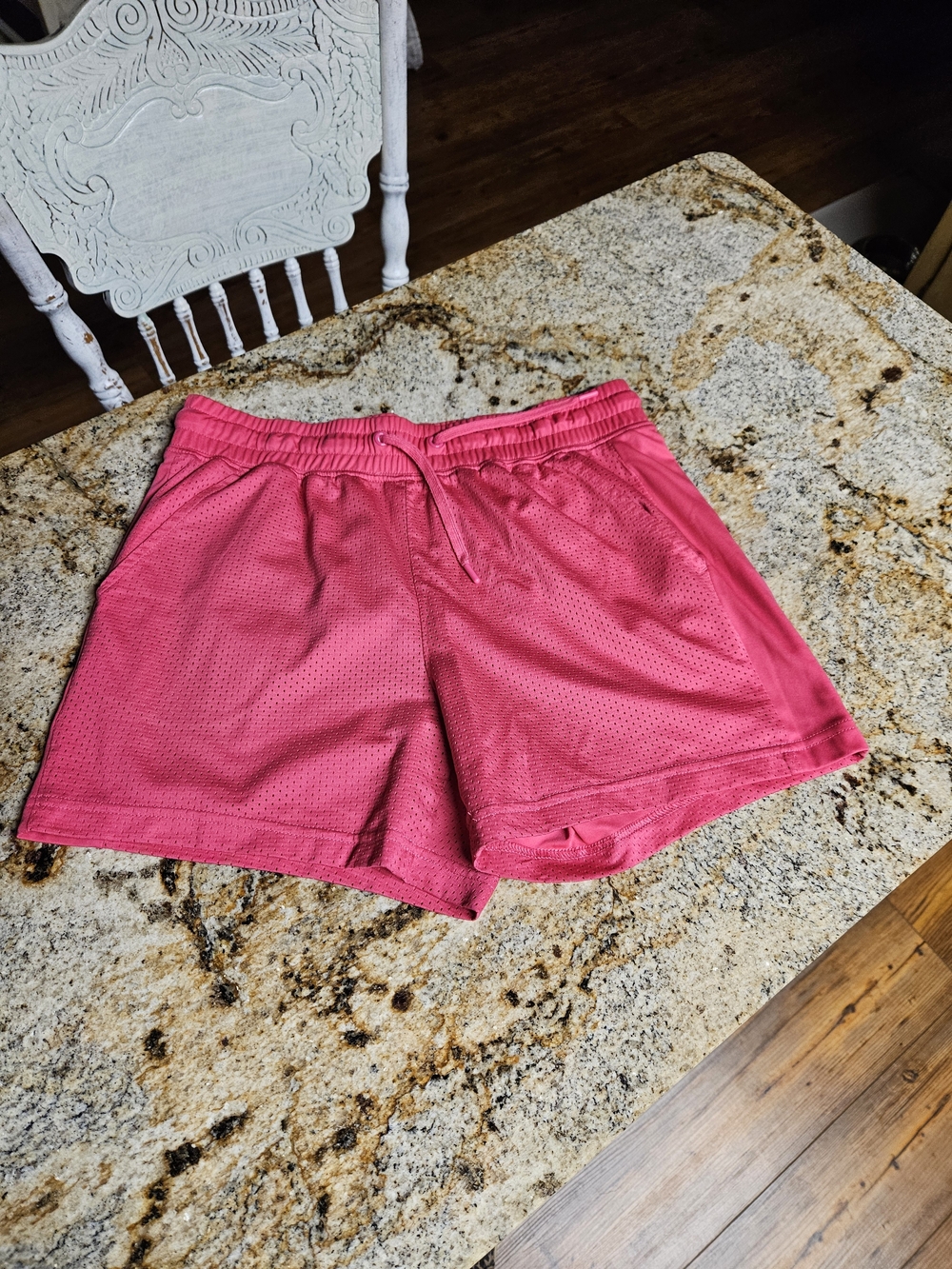 Women's Pink Athletic Mesh Shorts